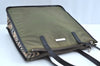 Authentic BURBERRY BLUE LABEL Nova Check Shoulder Bag Nylon Leather Khaki K4178