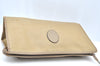 Authentic YVES SAINT LAURENT Clutch Hand Bag Purse PVC Leather Beige K4179