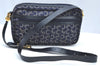 Authentic CELINE C Horse Carriage Shoulder Bag Canvas Leather Navy Blue K4180