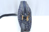 Authentic CELINE C Horse Carriage Shoulder Bag Canvas Leather Navy Blue K4180