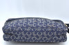 Authentic CELINE C Horse Carriage Shoulder Bag Canvas Leather Navy Blue K4180