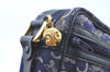 Authentic CELINE C Horse Carriage Shoulder Bag Canvas Leather Navy Blue K4180