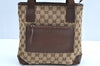Authentic GUCCI Vintage Shoulder Tote Bag GG Canvas Leather 0190402 Brown K4182