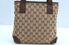 Authentic GUCCI Vintage Shoulder Tote Bag GG Canvas Leather 0190402 Brown K4182