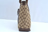 Authentic GUCCI Vintage Shoulder Tote Bag GG Canvas Leather 0190402 Brown K4182