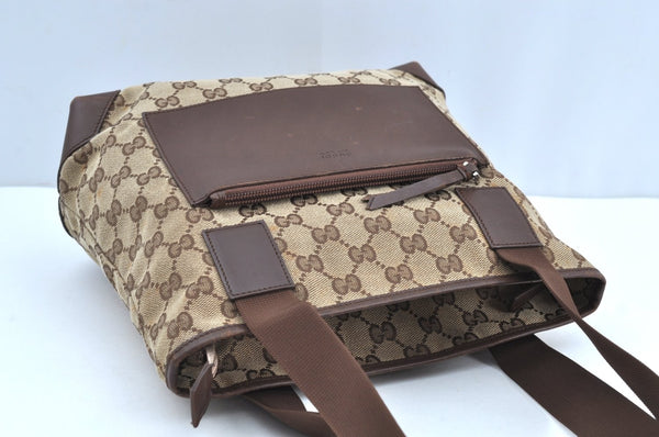 Authentic GUCCI Vintage Shoulder Tote Bag GG Canvas Leather 0190402 Brown K4182
