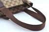 Authentic GUCCI Vintage Shoulder Tote Bag GG Canvas Leather 0190402 Brown K4182