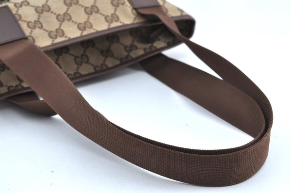 Authentic GUCCI Vintage Shoulder Tote Bag GG Canvas Leather 0190402 Brown K4182