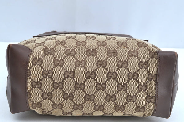 Authentic GUCCI Vintage Shoulder Tote Bag GG Canvas Leather 0190402 Brown K4182