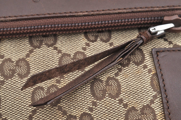 Authentic GUCCI Vintage Shoulder Tote Bag GG Canvas Leather 0190402 Brown K4182