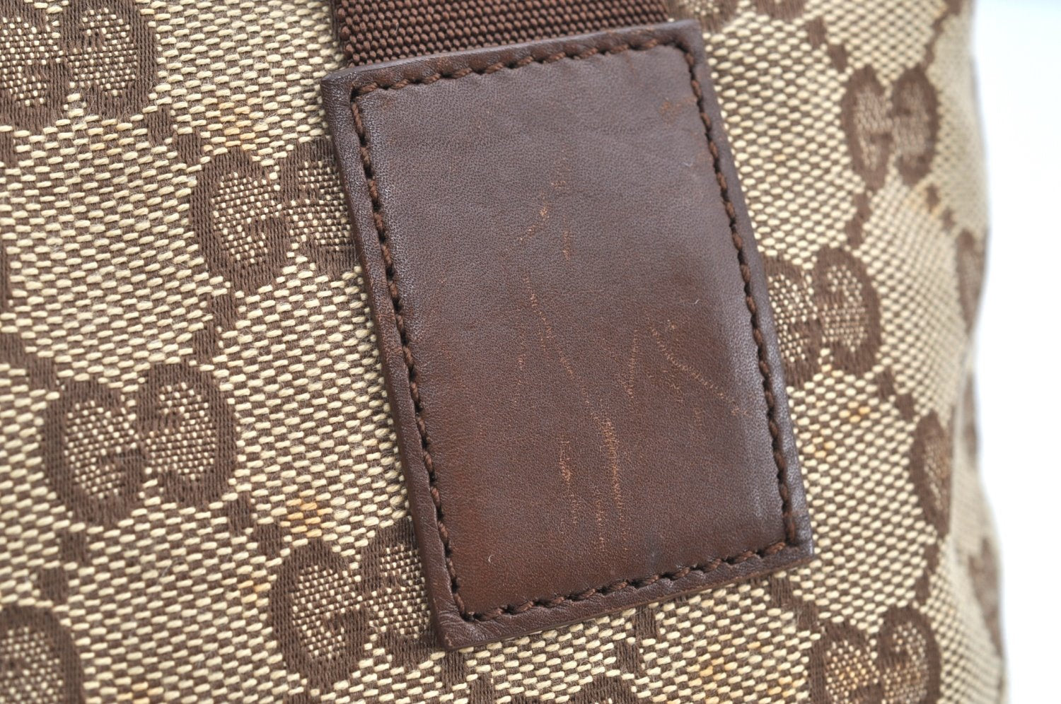 Authentic GUCCI Vintage Shoulder Tote Bag GG Canvas Leather 0190402 Brown K4182