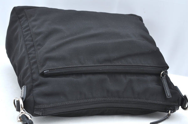 Authentic GUCCI Bamboo 2Way Shoulder Hand Bag Nylon Leather 0000509 Black K4185