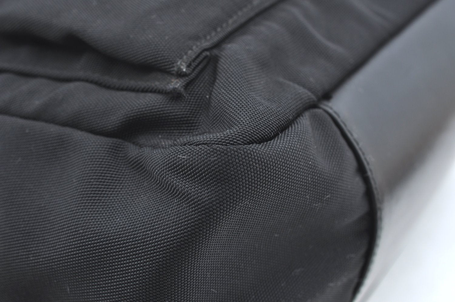 Authentic GUCCI Bamboo 2Way Shoulder Hand Bag Nylon Leather 0000509 Black K4185