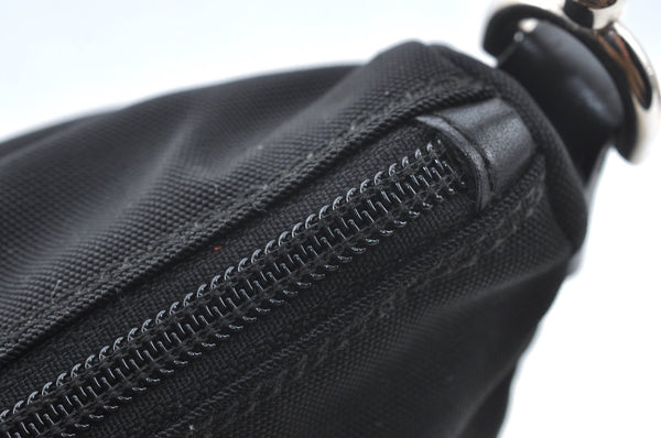 Authentic GUCCI Bamboo 2Way Shoulder Hand Bag Nylon Leather 0000509 Black K4185