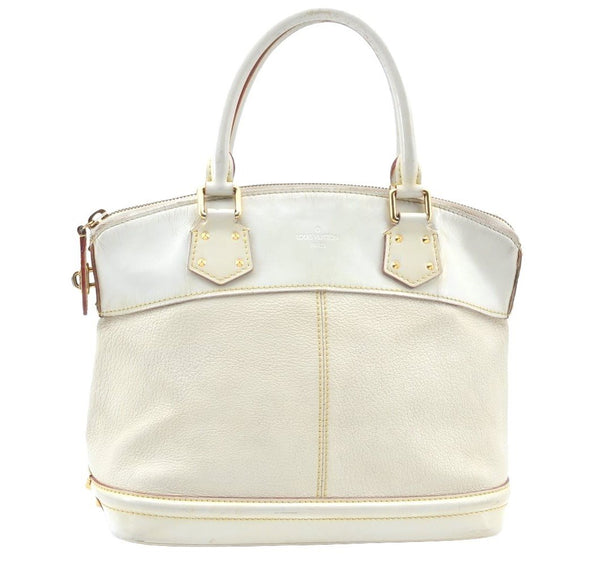 Authentic Louis Vuitton Suhali Lockit PM Hand Bag White M91887 LV K4191