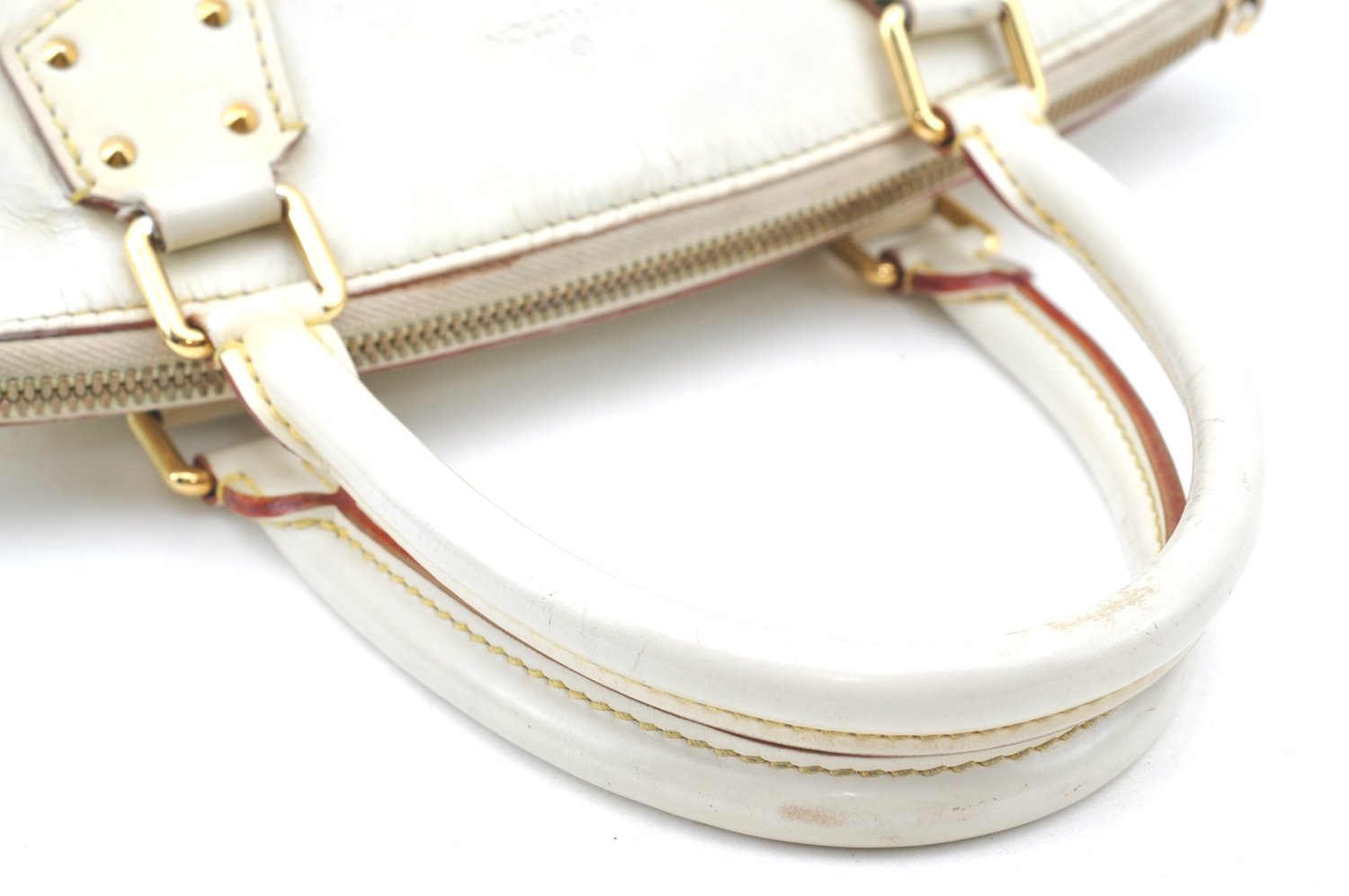Authentic Louis Vuitton Suhali Lockit PM Hand Bag White M91887 LV K4191