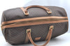 Authentic CELINE Macadam Blason Pattern Boston Bag PVC Leather Brown K4193