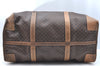 Authentic CELINE Macadam Blason Pattern Boston Bag PVC Leather Brown K4193