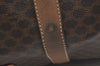 Authentic CELINE Macadam Blason Pattern Boston Bag PVC Leather Brown K4193