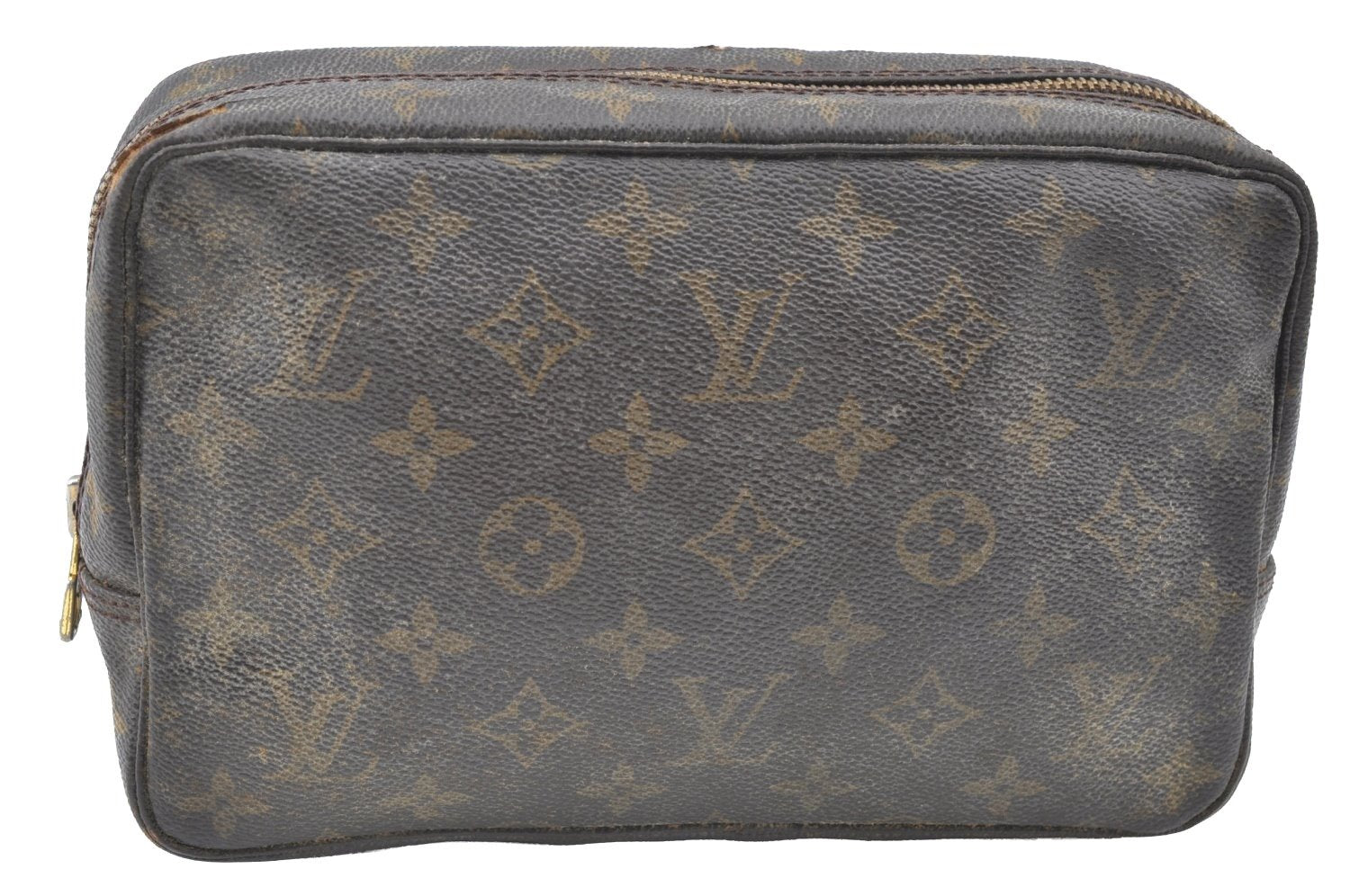 Auth Louis Vuitton Monogram Trousse Toilette 23 Clutch Hand Bag M47524 LV K4196