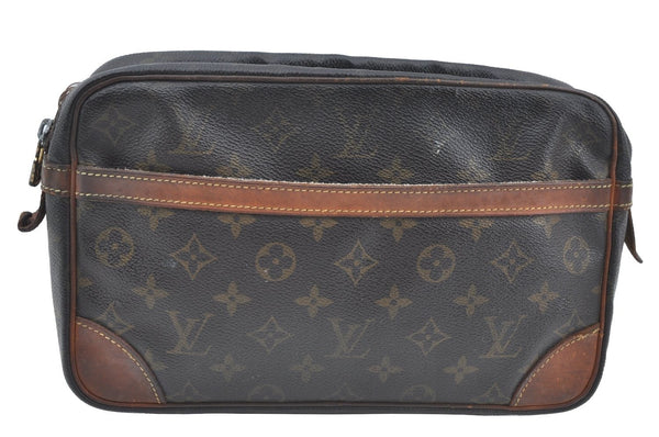 Authentic Louis Vuitton Monogram Compiegne 28 Clutch Hand Bag M51845 Junk K4199