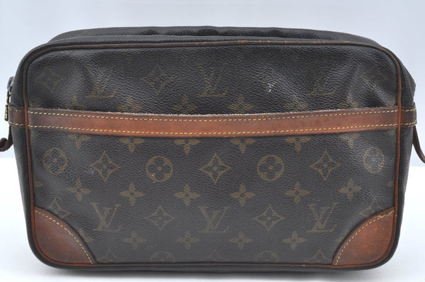Authentic Louis Vuitton Monogram Compiegne 28 Clutch Hand Bag M51845 Junk K4199