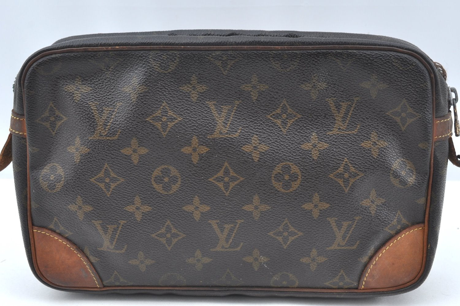 Authentic Louis Vuitton Monogram Compiegne 28 Clutch Hand Bag M51845 Junk K4199