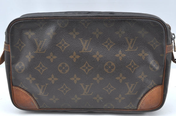 Authentic Louis Vuitton Monogram Compiegne 28 Clutch Hand Bag M51845 Junk K4199