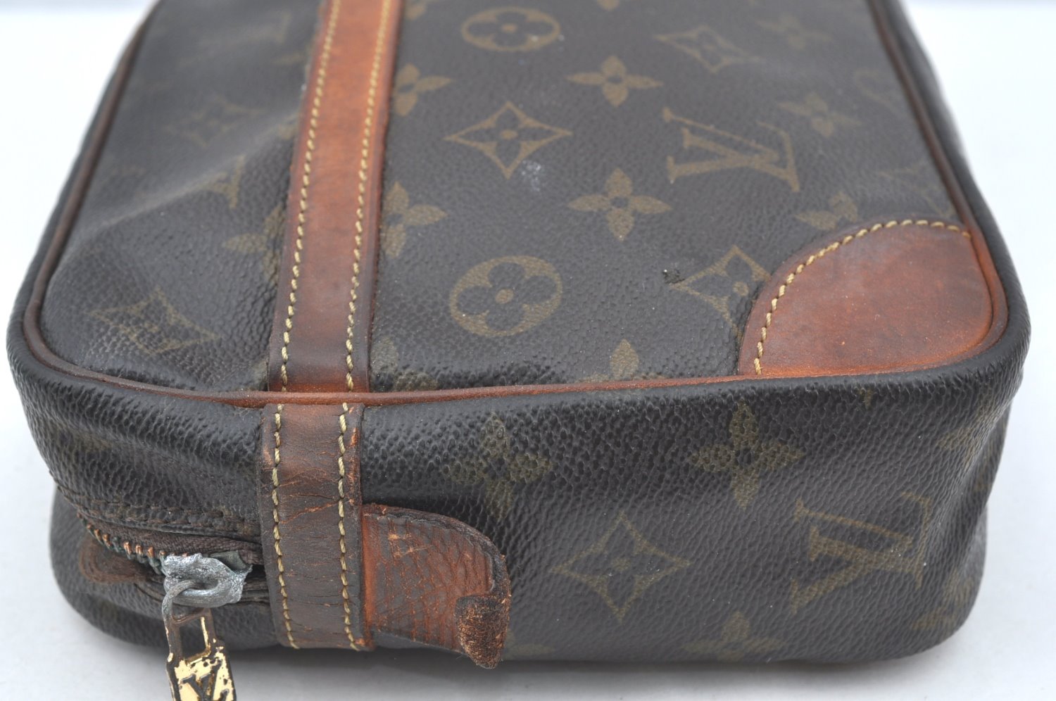 Authentic Louis Vuitton Monogram Compiegne 28 Clutch Hand Bag M51845 Junk K4199