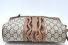 Authentic GUCCI GG Plus Shoulder Cross Body Bag Purse PVC Leather Brown K4202