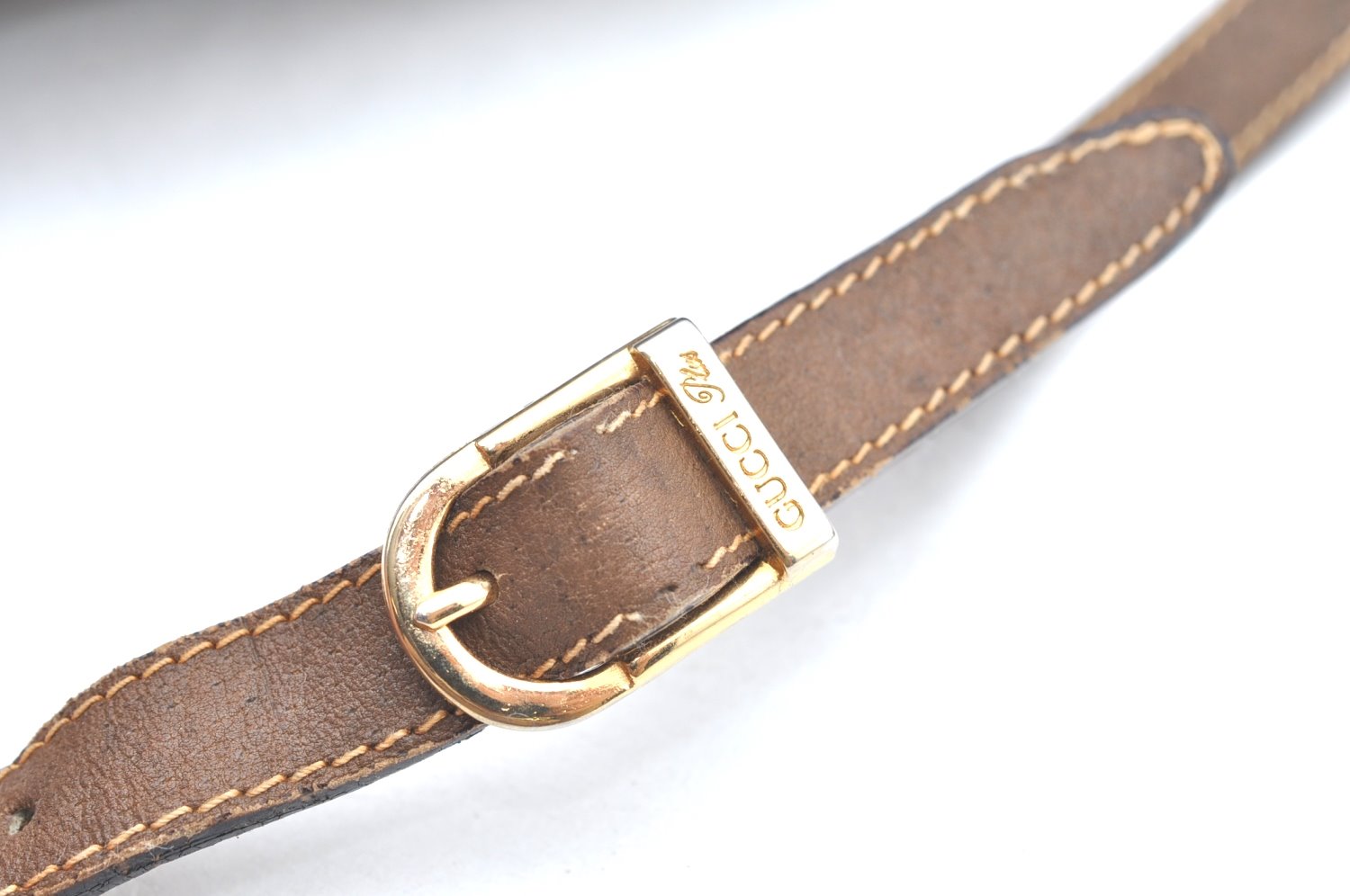 Authentic GUCCI GG Plus Shoulder Cross Body Bag Purse PVC Leather Brown K4202