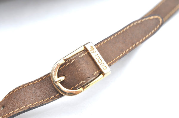 Authentic GUCCI GG Plus Shoulder Cross Body Bag Purse PVC Leather Brown K4202