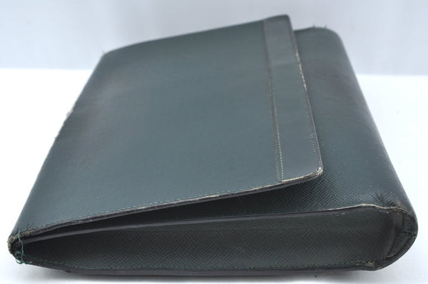 Auth Louis Vuitton Taiga Volga Document case Clutch Bag Green M30204 LV K4203