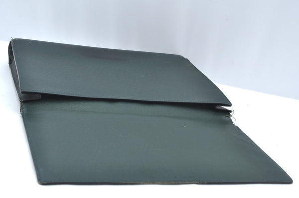 Auth Louis Vuitton Taiga Volga Document case Clutch Bag Green M30204 LV K4203