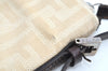 Authentic FENDI Zucca Shoulder Hand Bag Purse Canvas Leather Beige K4207