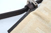 Authentic FENDI Zucca Shoulder Hand Bag Purse Canvas Leather Beige K4207