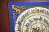 Authentic HERMES Carre 90 Scarf "LA PROMENADE DE LONGCHAMPS" Silk Blue K4221