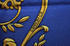 Authentic HERMES Carre 90 Scarf "LA PROMENADE DE LONGCHAMPS" Silk Blue K4221