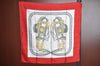 Authentic HERMES Carre 90 Scarf "BRIDES de GALA par" Silk Red K4222