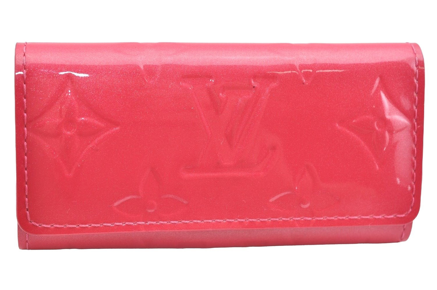 Authentic Louis Vuitton Vernis Multicles 4 Four Hooks Key Case M91252 Pink K4224