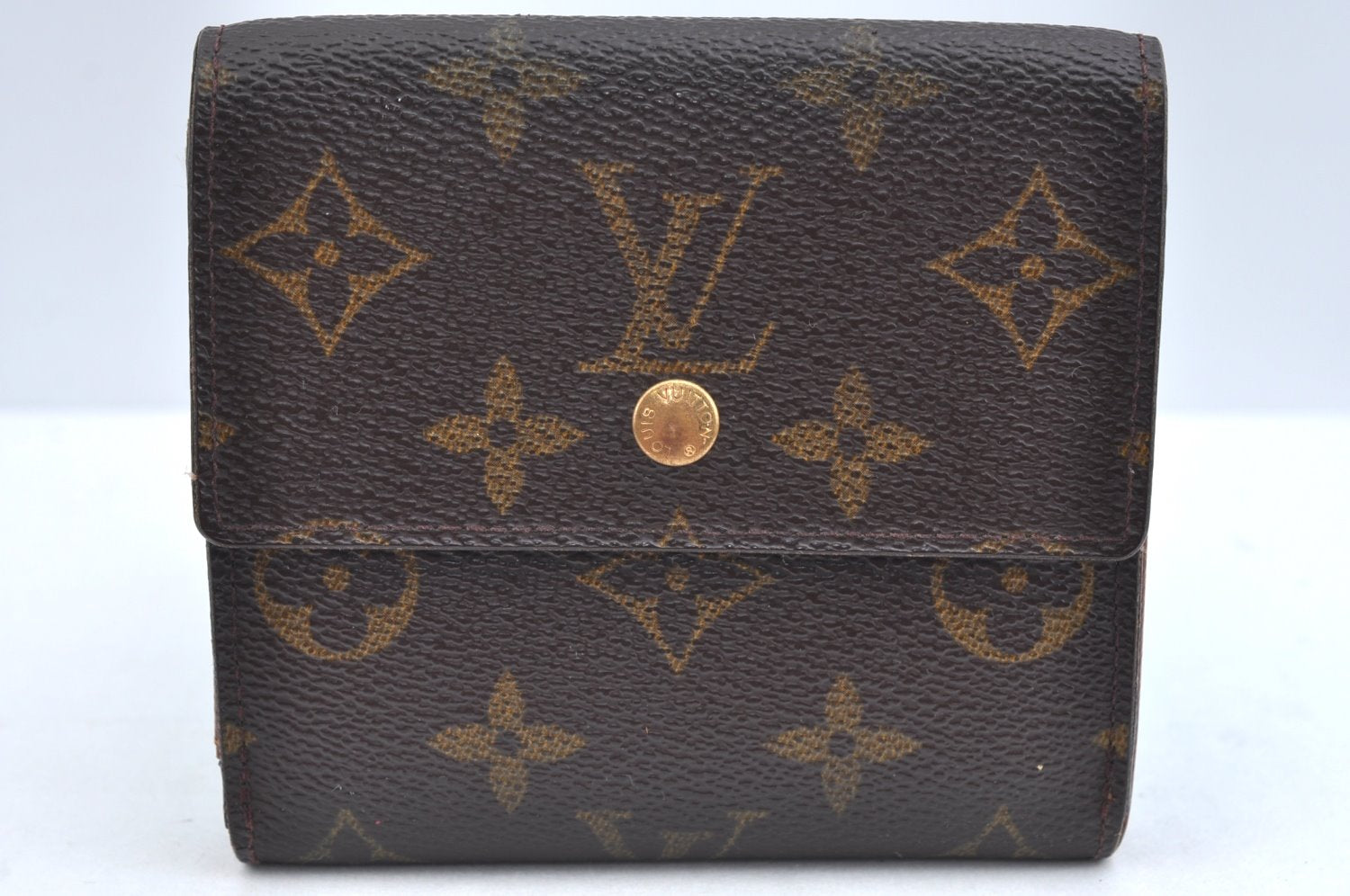 Authentic Louis Vuitton Monogram M61652 Porte Monnaie Billet Carte Credit K4225