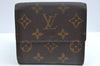 Authentic Louis Vuitton Monogram M61652 Porte Monnaie Billet Carte Credit K4225