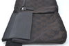 Authentic GUCCI Vintage Waist Body Bag Purse GG Canvas Leather Black K4227