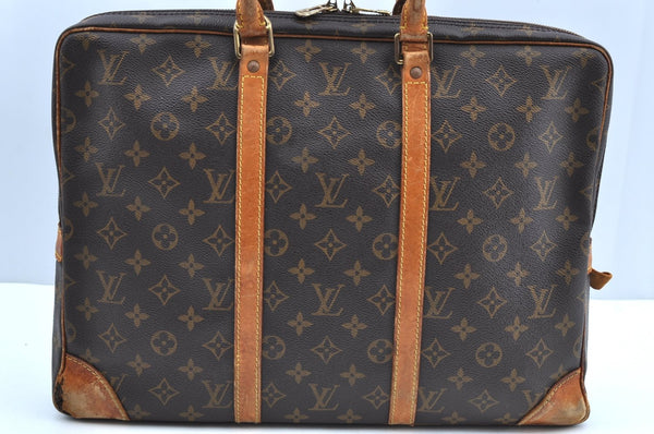 Authentic Louis Vuitton Monogram Porte Documents Voyage M53361 Briefcase K4231