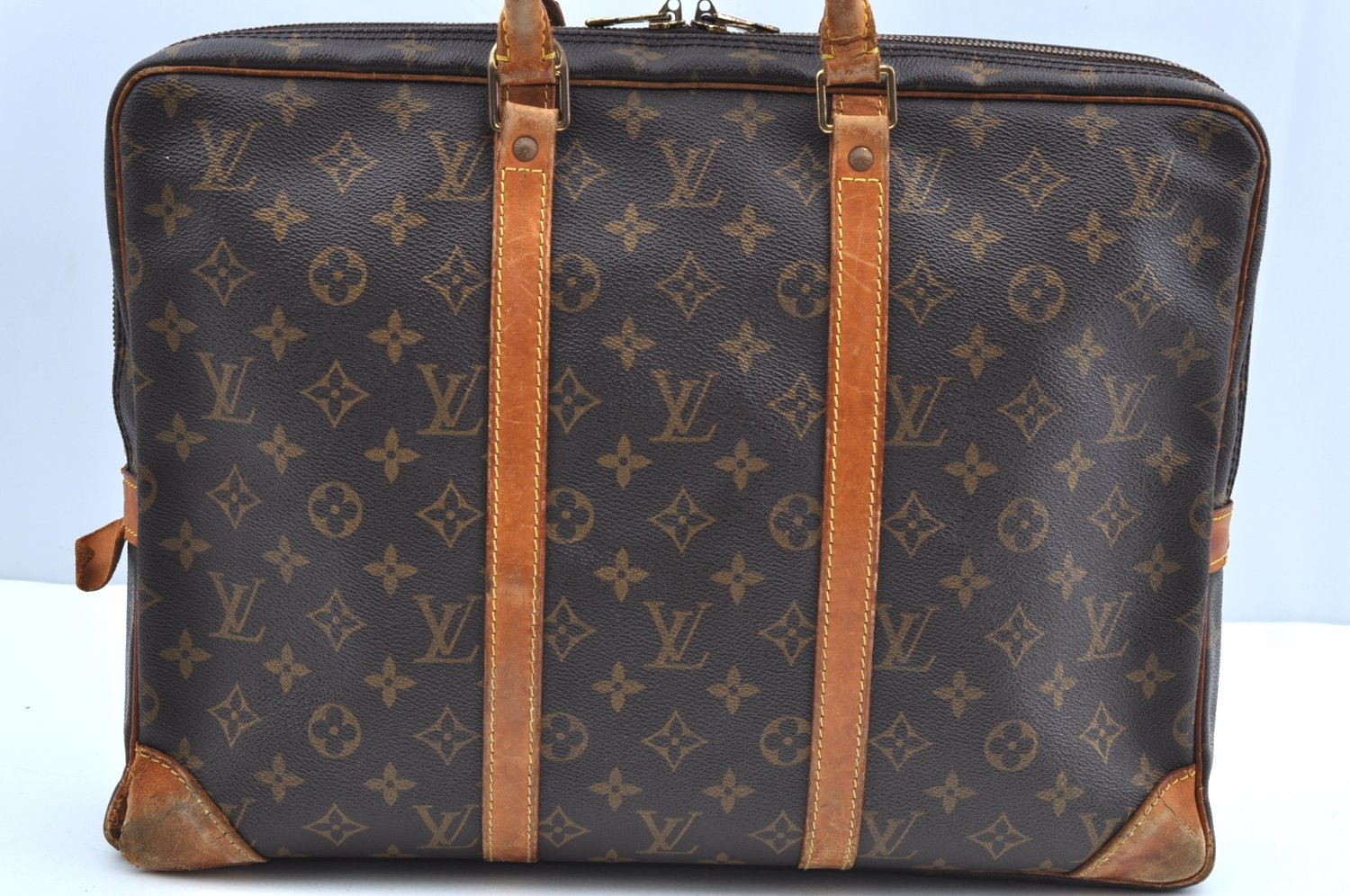 Authentic Louis Vuitton Monogram Porte Documents Voyage M53361 Briefcase K4231