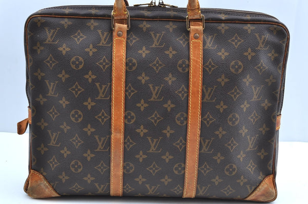 Authentic Louis Vuitton Monogram Porte Documents Voyage M53361 Briefcase K4231