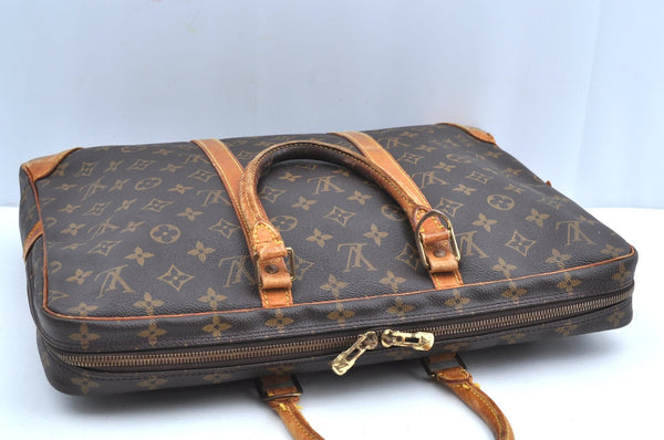 Authentic Louis Vuitton Monogram Porte Documents Voyage M53361 Briefcase K4231
