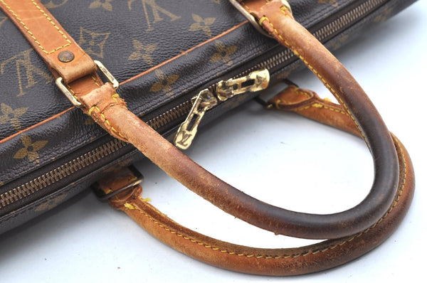 Authentic Louis Vuitton Monogram Porte Documents Voyage M53361 Briefcase K4231