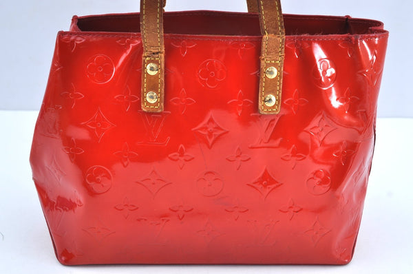 Authentic Louis Vuitton Vernis Reade PM Hand Bag Red M91088 LV K4234