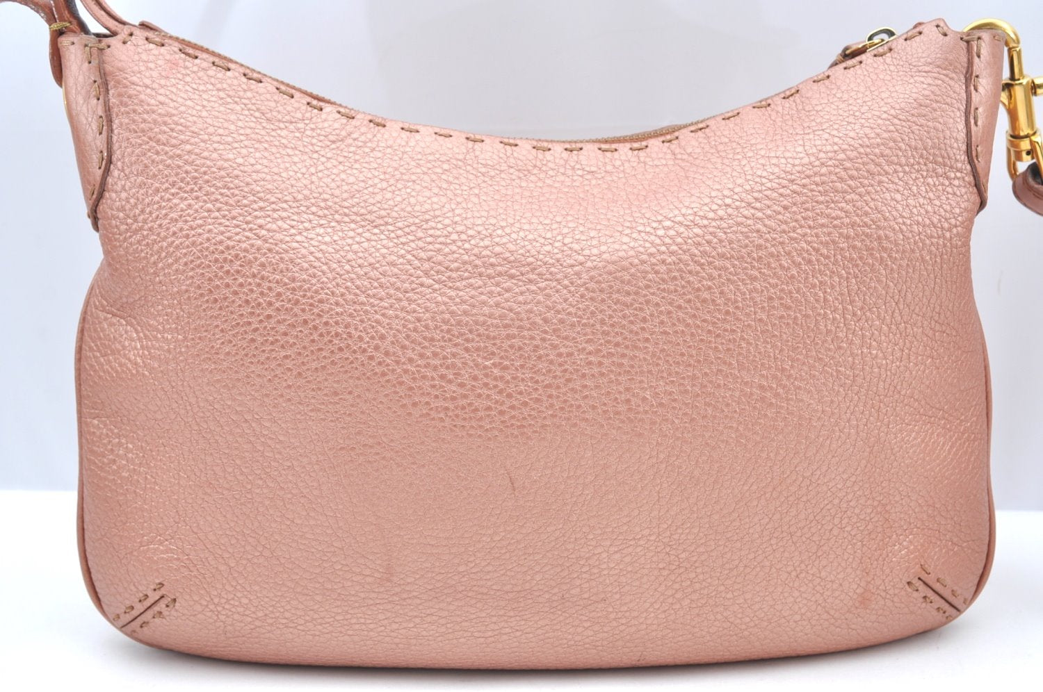 Authentic FENDI Selleria Shoulder Cross Body Bag Purse Leather Pink K4236
